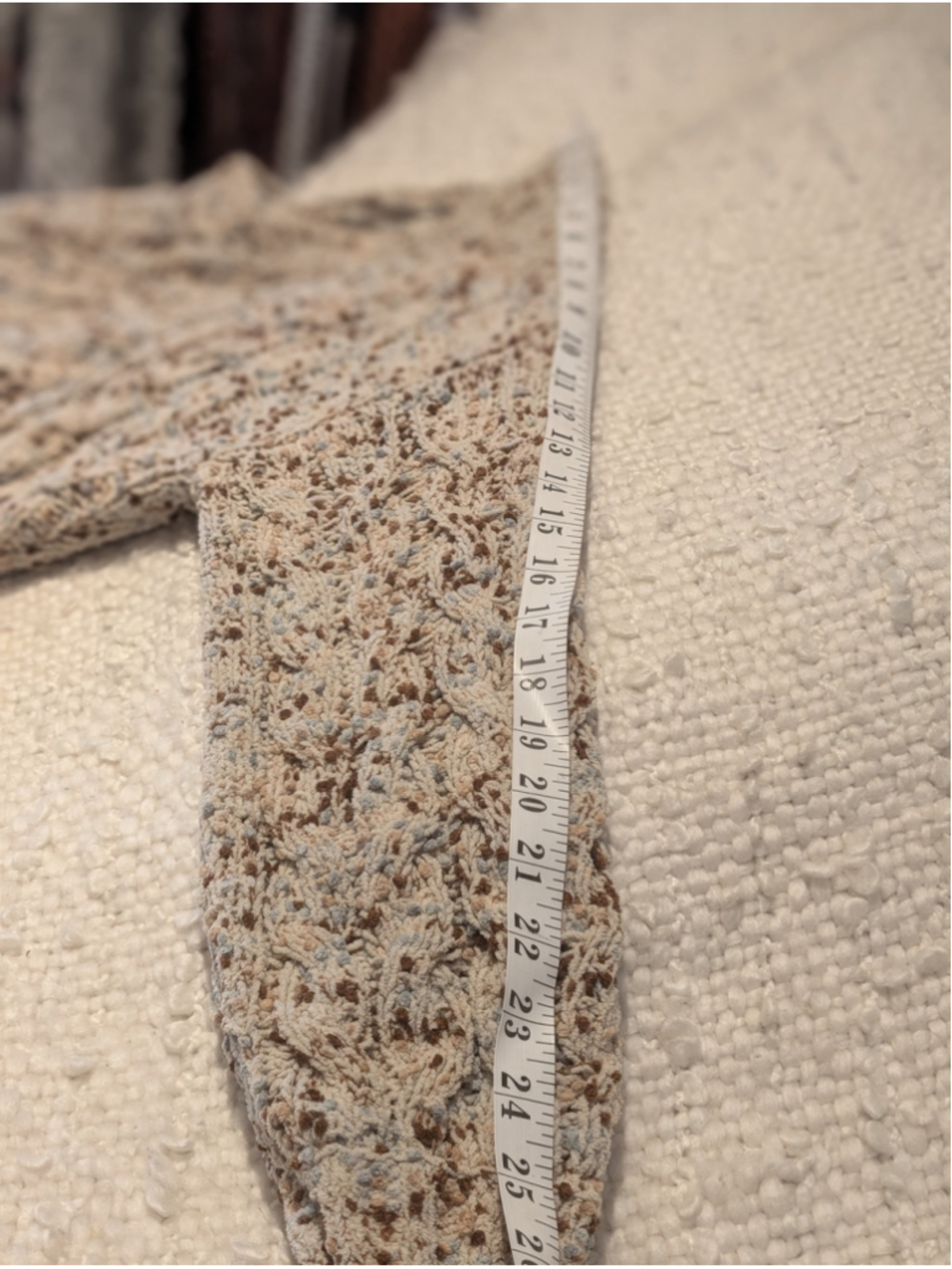 669 - Moon & Madison XS Oversized Cropped Open Knit Sweater Neutral Boho - Picture 8 of 9